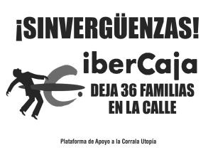 Concentración de denuncia por el desalojo de la Corrala Utopía octavilla ibercaja