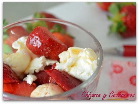 Fresas maceradas en Vinagre de Módena con Mascarpone