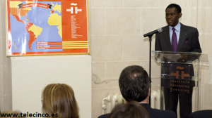 Teodoro Obiang en el Instituto Cervantes de Bruselas Obiang