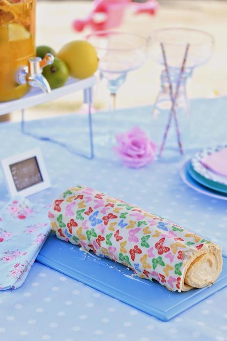 Butterfly Roll Cake (Brazo de gitano de mariposas)