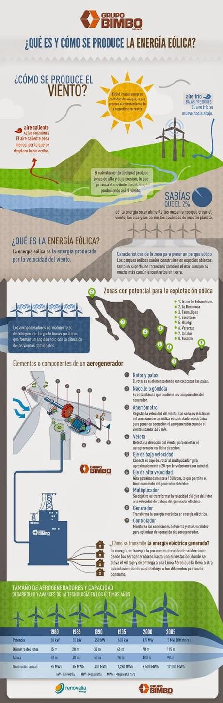 ¿Qué es y cómo se produce la energía eólica? #Infografía #Ambiente #Ciencia