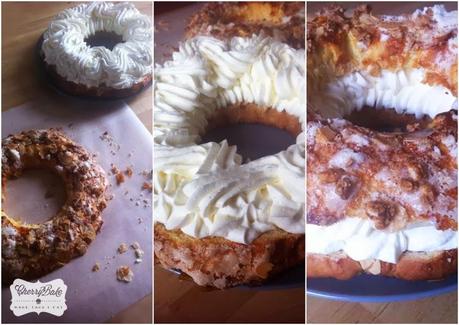 Roscón de Reyes relleno de Chantilly / Twisted roll of kings chantilly filling. Roscón de Reyes relleno de Chantilly / Twisted roll of kings chantilly filling.