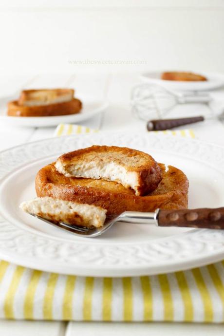 Torrijas de leche...Con almíbar a la naranja.