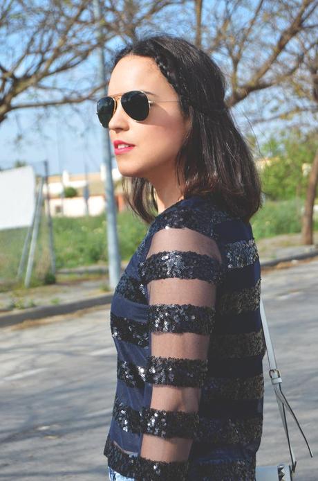 Outfit | Blue casual paillettes Outfit | Blue casual paillettes