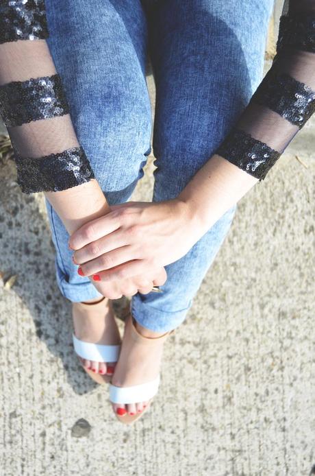 Outfit | Blue casual paillettes Outfit | Blue casual paillettes