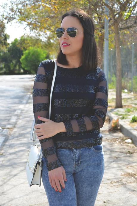 Outfit | Blue casual paillettes Outfit | Blue casual paillettes