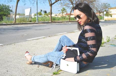 Outfit | Blue casual paillettes Outfit | Blue casual paillettes