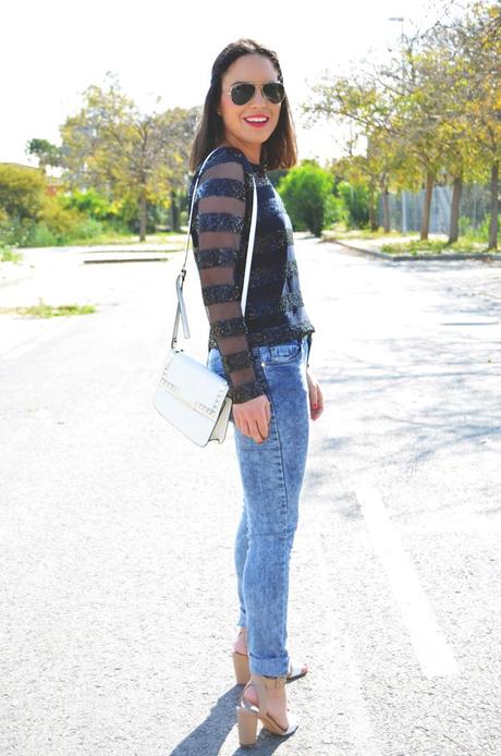 Outfit | Blue casual paillettes Outfit | Blue casual paillettes