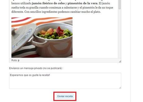 Publicar recetas en el blog enviar receta