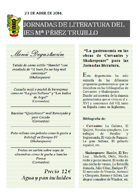 Menú literario Menú literario