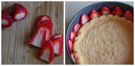 Tarta de mousse de fresas