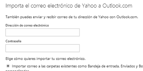 Importar tu cuenta Yahoo a Correo Outlook 