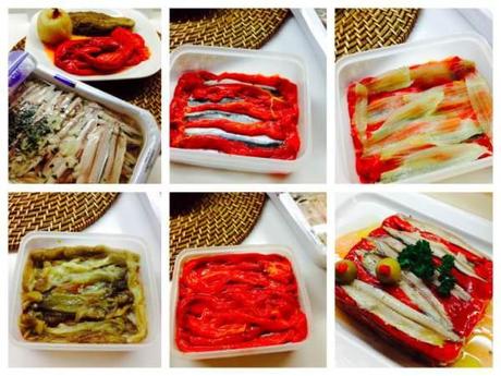 Escalivada con boquerones Bahía de la Concha Escalivada con boquerones