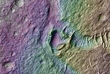 Los cráteres de Marte esconden las pistas sobre las condiciones medioambientales antiguas del planeta. Crédito: Antoine Lucas/ NASA/ JPL/ Univ. Arizona 