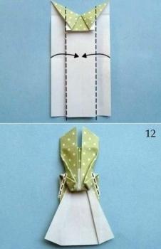Cómo hacer tarjetas con vestidos de origami Cómo hacer tarjetas con vestidos de origami