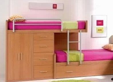 Lindas camas camarote para dormitorio de niñas