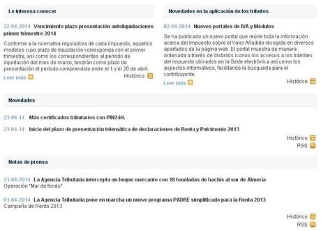 Conoces todas las “Novedades” incluidas en el Portal y en la Sede electrónica de la AEAT Novedades