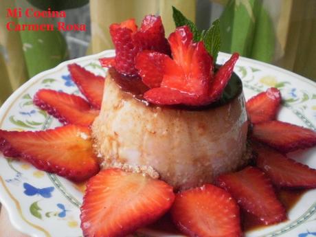 FLAN DE FRESAS (SIN HUEVO)