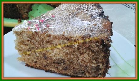 Bizcocho de almendra con virutas de chocolate Bizcocho de almendra con virutas de chocolate