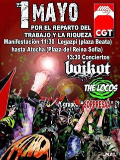 Boikot y The Locos actuarán el 1 de mayo en Madrid tras la manifestación unitaria del sindicalismo alternativo