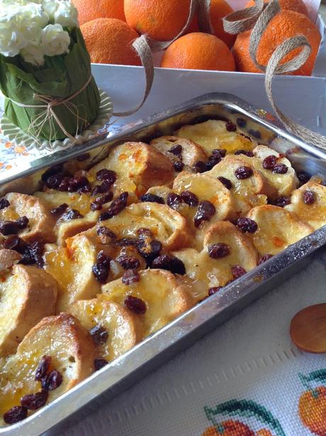 BREAD AND BUTTER PUDDING DE NARANJAS CONFITADAS Y PASAS BREAD AND BUTTER PUDDING DE NARANJAS CONFITADAS Y PASAS