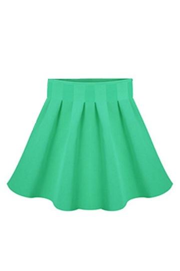 Chic Knurling Flare Skirt in Green 