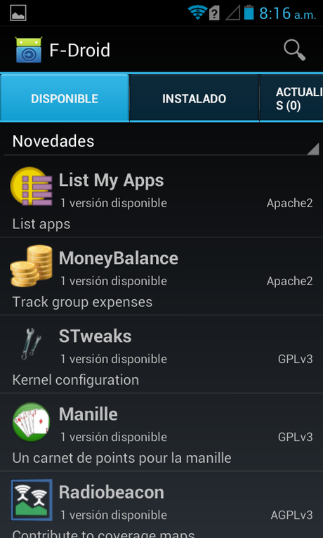Como instalar F-Droid, el remplazante de Google Play, en Android. screen-fdroid-2