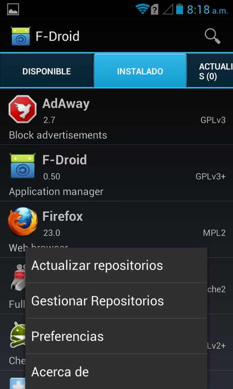 Como instalar F-Droid, el remplazante de Google Play, en Android. screen-fdroid-6