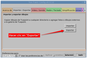 Importar o exportar imágenes en Lihuen con TuxPaint. Importar o exportar imágenes en Lihuen con TuxPaint.