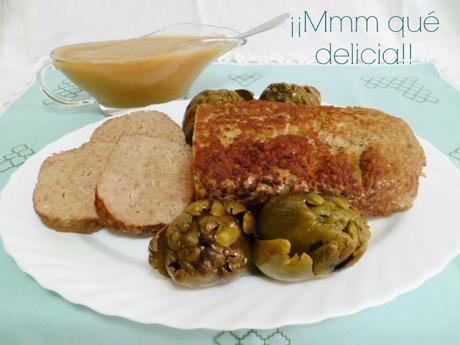 RULO DE CARNE CON ALCACHOFAS Y SALSA DE MANZANA RULO DE CARNE CON ALCACHOFAS Y SALSA DE MANZANA