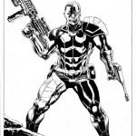 Diseño de Deathlok por Mike Perkins