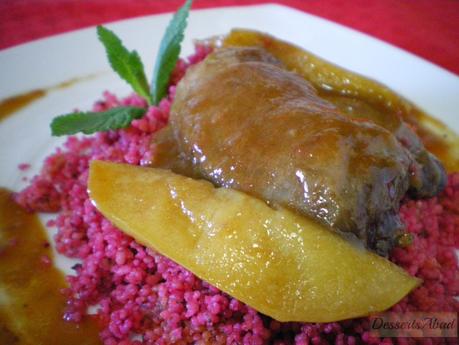 Carrilladas ibéricas al Oporto sobre cuscús de remolacha Carrilladas ibéricas al Oporto sobre cuscús de remolacha