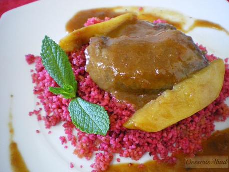 Carrilladas ibéricas al Oporto sobre cuscús de remolacha Carrilladas ibéricas al Oporto sobre cuscús de remolacha