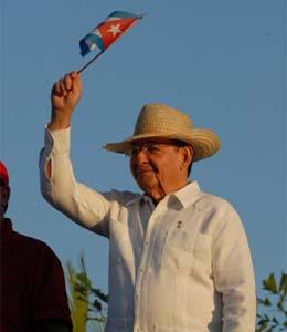Raúl Castro durante un acto público