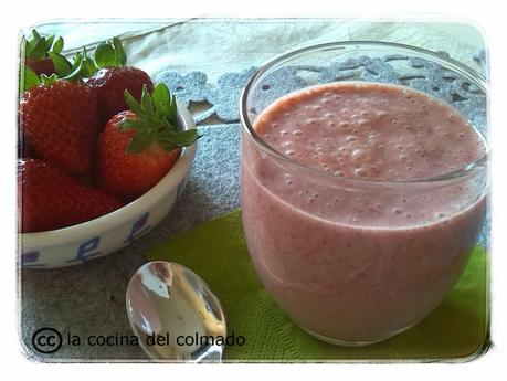 Batido de lino y fresa Batido de lino y fresa