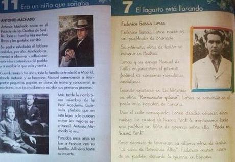 Un libro para niños causa polémica en las redes por sus referencias a D.Federico García Lorca y D. Antonio Machado ...!!!...3-05-2014...!!!