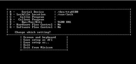 Conexion de un modulo Xbee a Netduino Valores de Minicom para la configuración XBee