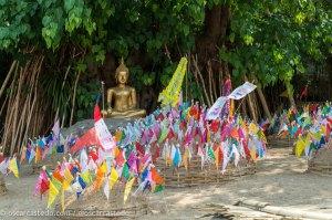 Decoración y ofrendas a Buda