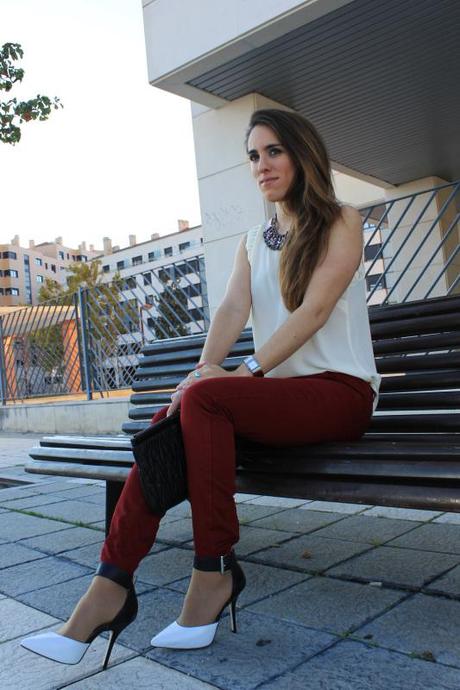 Miu Miu clutch and burgundy pants Image and video hosting by TinyPic