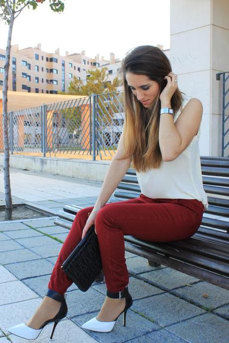 Miu Miu clutch and burgundy pants Image and video hosting by TinyPic