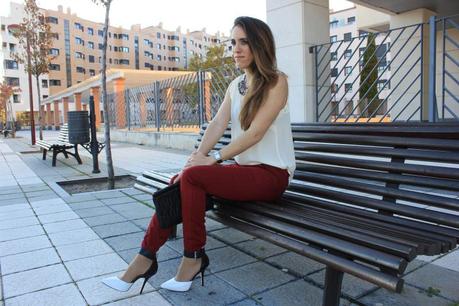 Miu Miu clutch and burgundy pants Image and video hosting by TinyPic