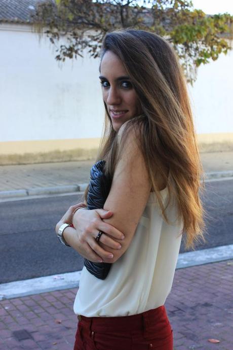 Miu Miu clutch and burgundy pants Image and video hosting by TinyPic