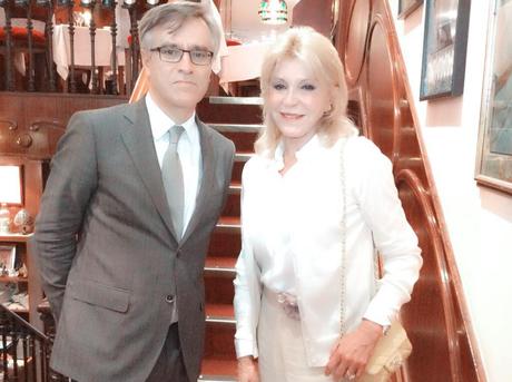 Baronesa Thysen con D. Guillermo Solana Almuerzos con Carla Abril Arte Puro