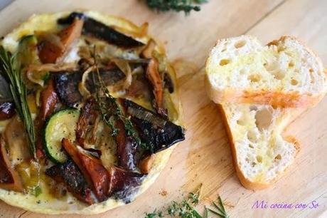 TORTILLA DE SETAS CON CEBOLLA Y CALABACÍN: TORTILLA DE SETAS CON CEBOLLA Y CALABACÍN: