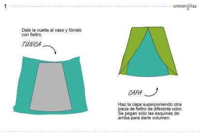 Tutorial para hacer unos Reyes Magos con vasitos y fieltro