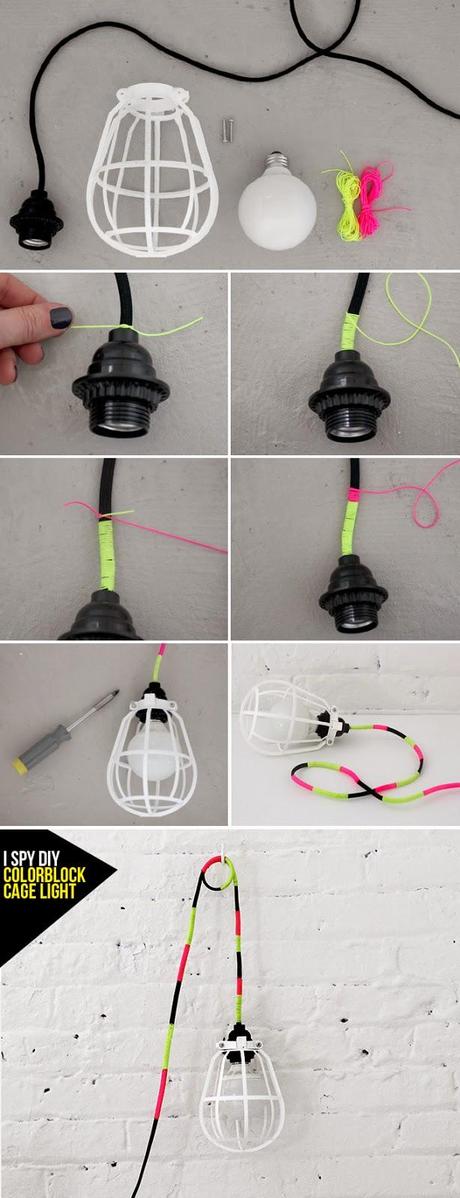 DECORANDO CABLES DE BOMBILLA CON HILOS + DIY FLÚOR