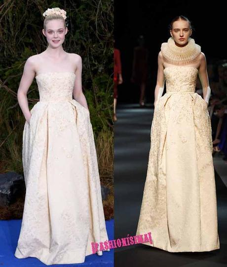 Un look de super 10 para Elle Fanning de princesa Aurora (y Angelina Jolie de Atelier Versace) Maleficent - private reception event