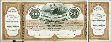 Curiosidad numismática: Papel moneda de Sagua la Grande en el siglo XIX.