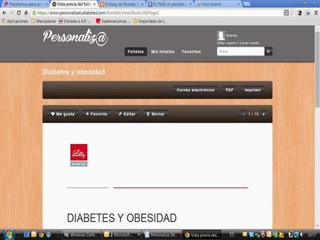 Experiencia en la utilización de personaliz@ tu diabetes. Experiencia en la utilización de personaliz@ tu diabetes.