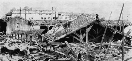Efectos en Madrid del tornado que asoló la ciudad en 1886